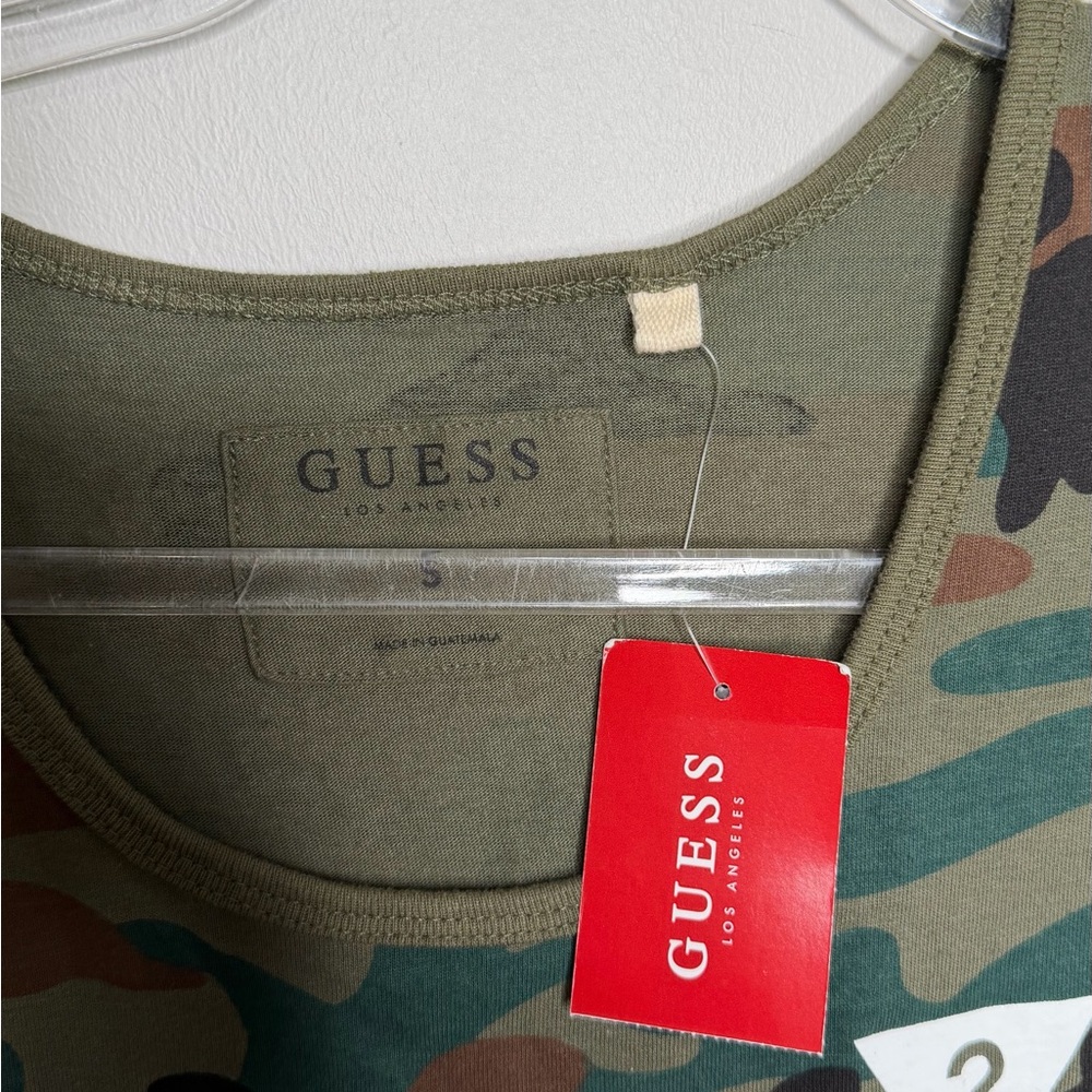 Guess Men's Camo Tank Top in Green, Brown, Black - Picture 4 of 5